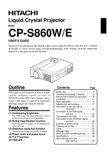 Handleiding Hitachi CP-S860W Beamer