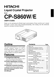 Manual Hitachi CP-S860E Projector