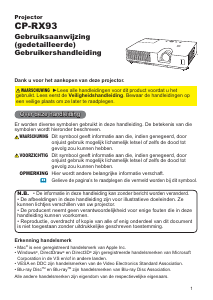 Handleiding Hitachi CP-RX93EF Beamer