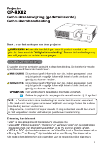 Handleiding Hitachi CP-RX82EP Beamer