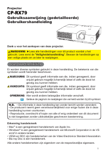 Handleiding Hitachi CP-RX79ZEP Beamer