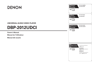 Manual Denon DBP-2012UDCI Blu-ray Player