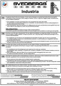 Brugsanvisning Svedbergs Industria Vandhane