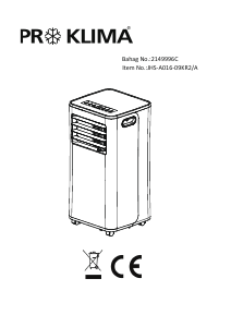 Bruksanvisning Proklima JHS-A016-09KR2/A Luftkonditionering