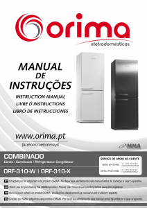 Mode d’emploi Orima ORF 310 W Réfrigérateur combiné