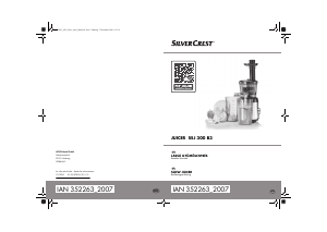 Bedienungsanleitung SilverCrest IAN 352263 Entsafter