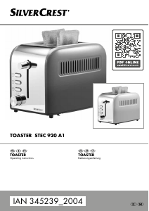 Manual SilverCrest IAN 345239 Toaster
