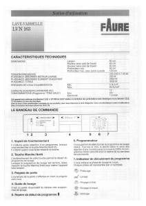 Mode d’emploi Faure LVN163W Lave-vaisselle