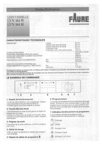 Mode d’emploi Faure LVN164W Lave-vaisselle