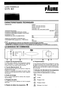 Mode d’emploi Faure LVN165W Lave-vaisselle