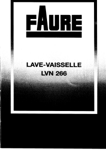 Mode d’emploi Faure LVN266W Lave-vaisselle