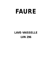 Mode d’emploi Faure LVN296W Lave-vaisselle