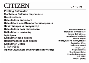 Instrukcja Citizen CX-121N Kalkulator z drukarką