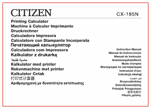 Instrukcja Citizen CX-185N Kalkulator z drukarką