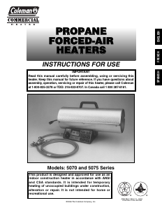 Mode d’emploi Coleman 5070 Chauffage