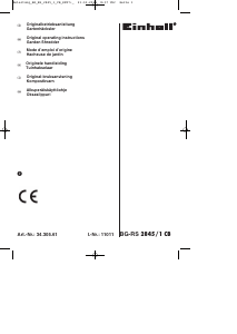 Käyttöohje Einhell BG-RS 2845 Oksasilppuri