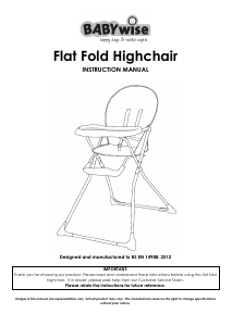 Manual Baby Wise Flat Fold Baby High Chair