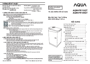 Hướng dẫn sử dụng Aqua AQW-FR105GT Máy giặt