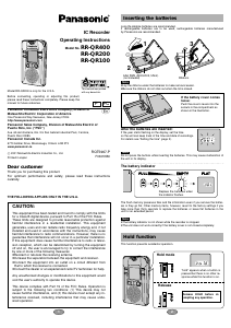 Handleiding Panasonic RR-QR100 Audiorecorder