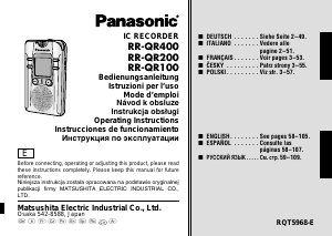 Manual de uso Panasonic RR-QR200 Grabadora de voz