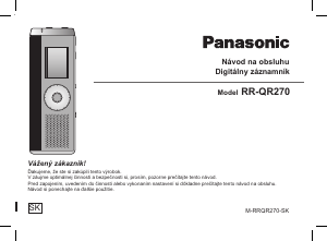 Návod Panasonic RR-QR270 Záznamník zvuku