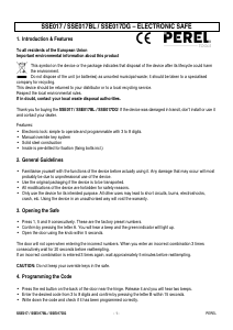Mode d’emploi Perel SSE017DG Coffre-fort