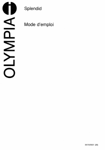 Mode d’emploi Olympia Splendid Machine à écrire