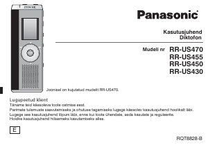 Kasutusjuhend Panasonic RR-US430 Helisalvesti