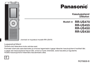 Kasutusjuhend Panasonic RR-US470 Helisalvesti