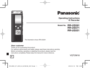 Manual Panasonic RR-US551 Audio Recorder