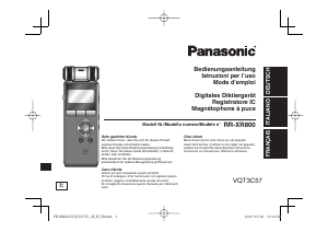 Bedienungsanleitung Panasonic RR-XR800E Diktiergerät