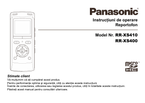 Manual Panasonic RR-XS410E Reportofon