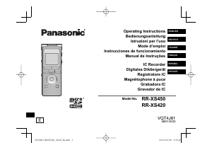 Manual de uso Panasonic RR-XS420 Grabadora de voz
