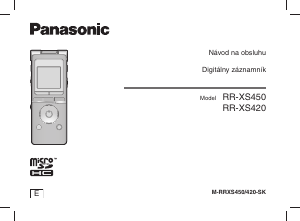 Návod Panasonic RR-XS420 Záznamník zvuku