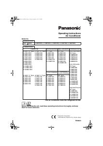 Manual Panasonic U-10MF2E8 Air Conditioner