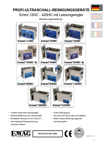 Manuale EMAG Emmi 12HC Lavatrice a ultrasuoni