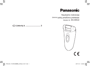 Vadovas Panasonic ES-WE22 Nuospaudų šalinimo priemonė