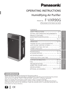 Manual Panasonic F-VXR90G Air Purifier