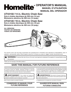 Manual de uso Homelite UT43122 Sierra de cadena