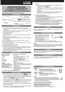 Manual Citizen CT-422 Thermometer