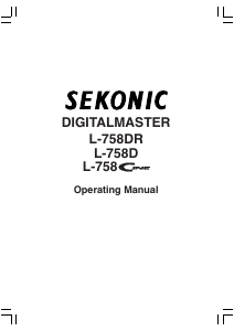 Handleiding Sekonic L-758Cine DigitalMaster Lichtmeter