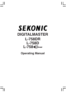 Manual Sekonic L-758D DigitalMaster Light Meter