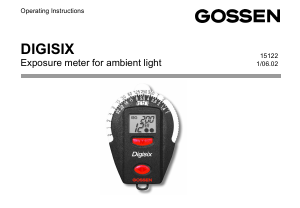 Handleiding Gossen Digisix Lichtmeter