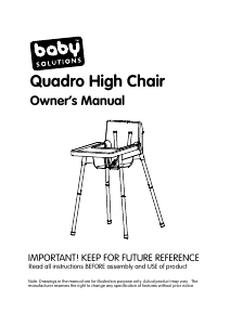 Manual Baby Solutions Quadro Baby High Chair