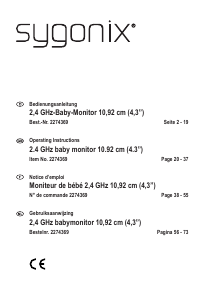 Manual Sygonix 2274369 Baby Monitor
