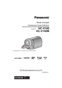 Mode d’emploi Panasonic HC-V100MEG Caméscope