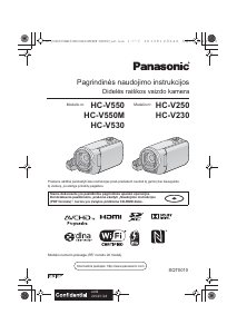 Vadovas Panasonic HC-V230 Vaizdo kamera