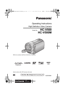 Manual Panasonic HC-V500 Camcorder