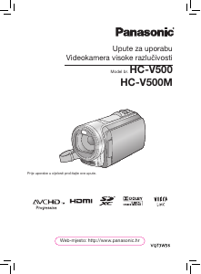Priručnik Panasonic HC-V500 Videokamera