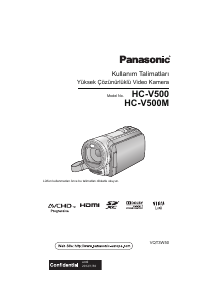 Kullanım kılavuzu Panasonic HC-V500MEG Kaydedici kamera